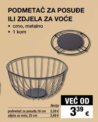 PODMETAČ ZA POSUDE ILI ZDJELA ZA VOĆE