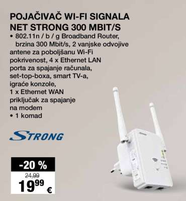 Pojačivač Wi-Fi signala NET Strong 300 Mbit/s