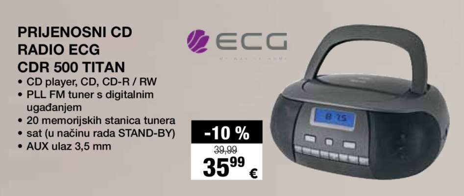 Prijenosni CD radio ECG CDR 500 Titan
