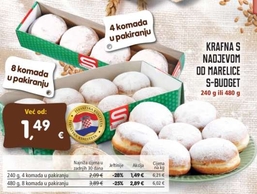 Krafna s nadjevom od marelice S-BUDGET