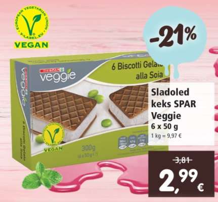 Sladoled keks SPAR Veggie