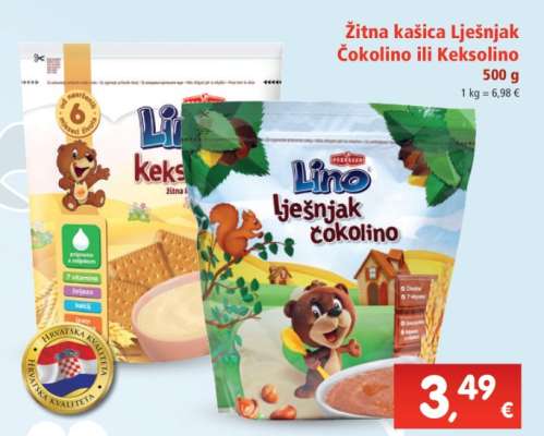 Žitna kašica Lješnjak Čokolino ili Keksolino