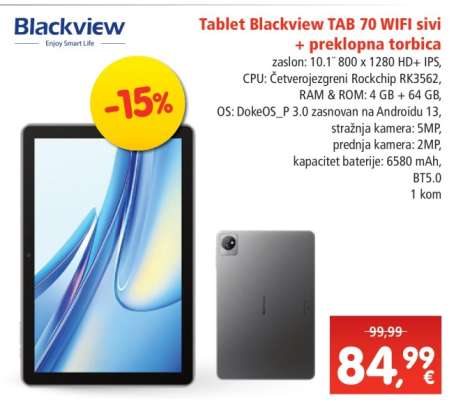 Tablet Blackview TAB 70 WIFI sivi + preklopna torbica
