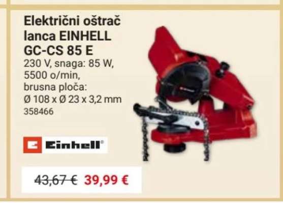 Električni oštrač lanca EINHELL GC-CS 85 E