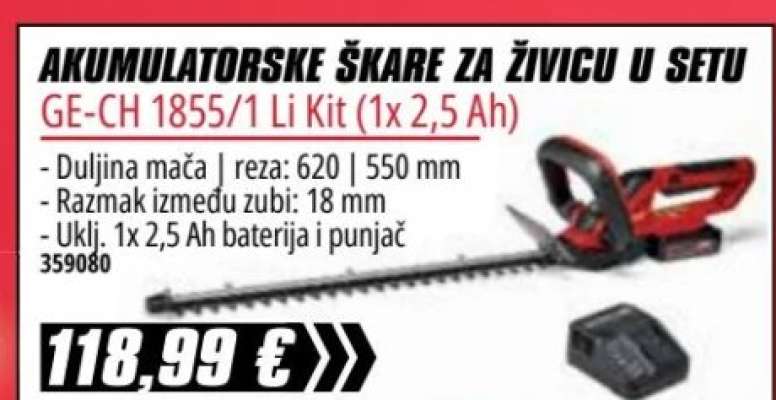 AKUMULATORSKE ŠKARE ZA ŽIVICU U SETU