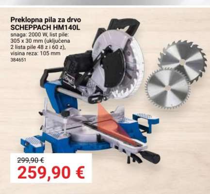 Preklopna pila za drvo SCHEPPACH HM140L