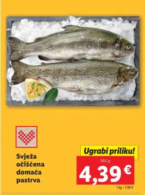Svježa očiscena domaca pastrva