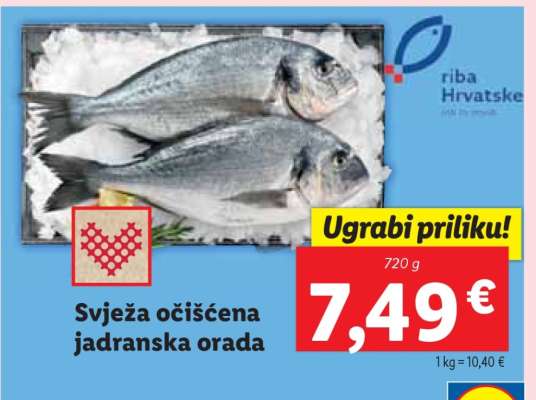 Svježa očišcena jadranska orada