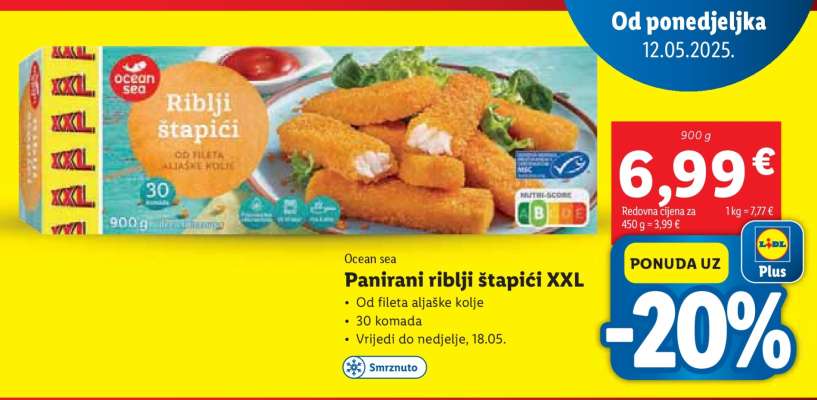 Panirani riblji štapići XXL
