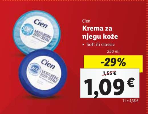 Cien Krema za njegu kože