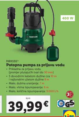 PARKSIDE® Potopna pumpa za prljavu vodu