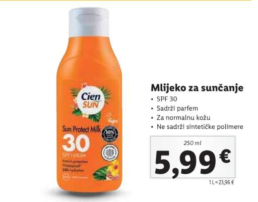 Mlijeko za sunčanje