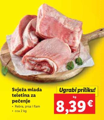 Svježa mlada teletina za pečenje