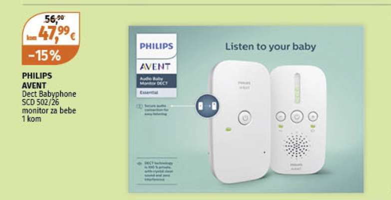 PHILIPS AVENT Dect Babyphone SCD 502/26