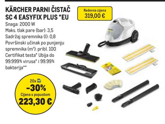 KÄRCHER PARNI ČISTAČ SC 4 EASYFIX PLUS *EU