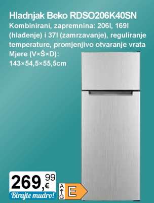 Hladnjak Beko RDSO206K40SN