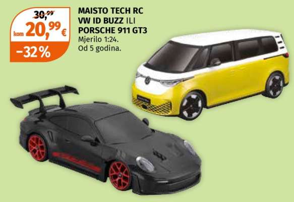 MAISTO TECH RC VW ID BUZZ ILI PORSCHE 911 GT3