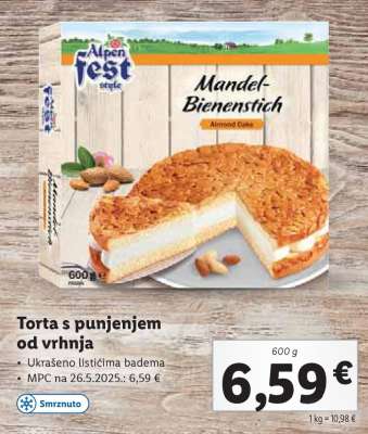Torta s punjenjem od vrhnja