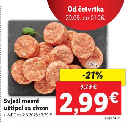 Svježi mesni uštipci sa sirom