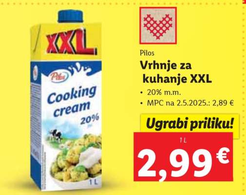 Vrhnje za kuhanje XXL