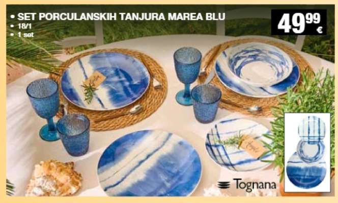 SET PORCULANSKIH TANJURA MAREA BLU