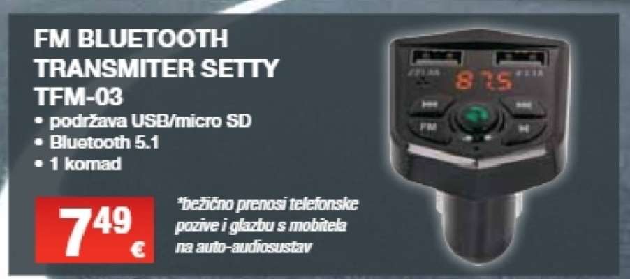 FM BLUETOOTH TRANSMITER SETTY TFM-03