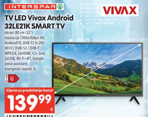 TV LED Vivax Android 32LE21K SMART TV