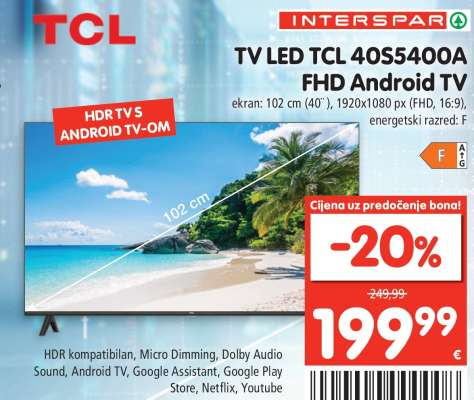 TV LED TCL 40S5400A