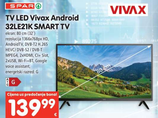 TV LED Vivax Android 32LE21K SMART TV
