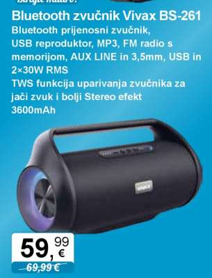 Bluetooth zvučnik Vivax BS-261