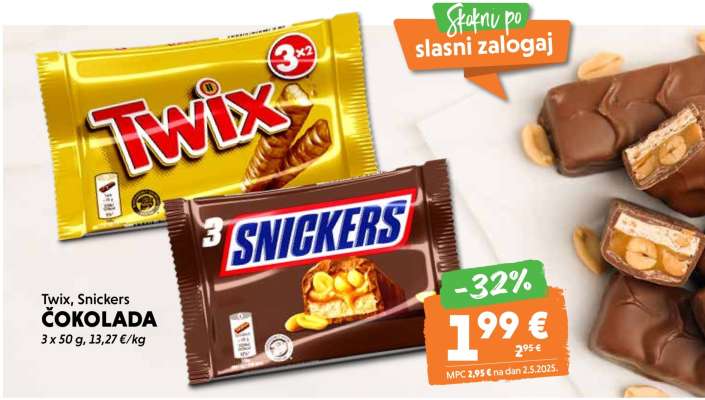 Twix, Snickers Čokolada