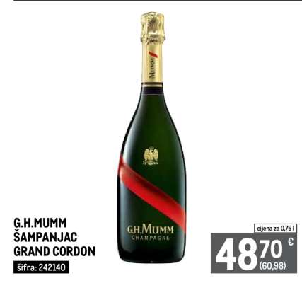 G.H.MUMM ŠAMPANJAC GRAND CORDON