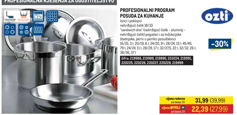 PROFESIONALNI PROGRAM POSUDA ZA KUHANJE