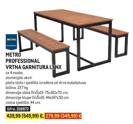 METRO PROFESSIONAL VRTNA GARNITURA LYNX