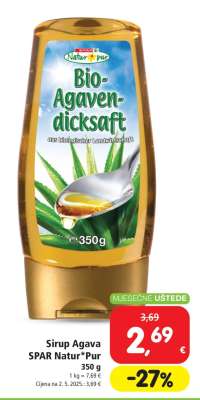 SIRUP AGAVA SPAR NATUR*PUR
