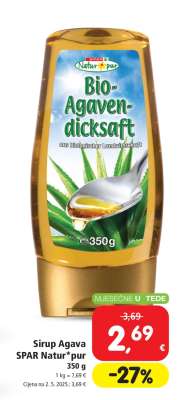 SIRUP AGAVA SPAR NATUR*PUR