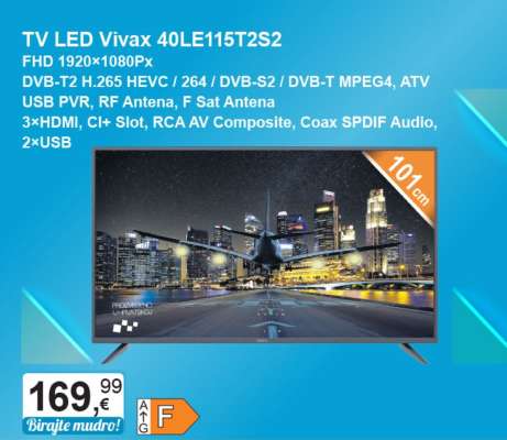 TV LED Vivax 40LE115T2S2