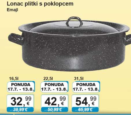 Lonac plitki s poklopcem