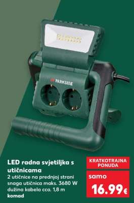 LED radna svjetiljka s utičnicama