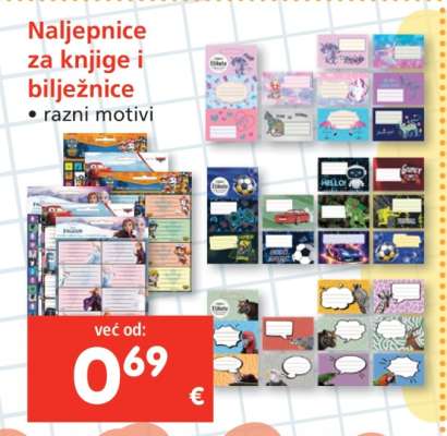 Naljepnice za knjige i bilježnice
