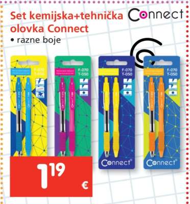 Set kemijska+tehnička olovka Connect