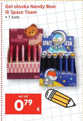 Gel olovka Nandy Bear ili Space Team