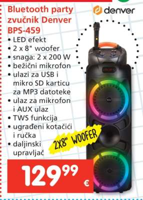 Bluetooth party zvučnik Denver BPS-459
