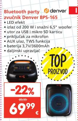 Bluetooth party zvučnik Denver BPS-165