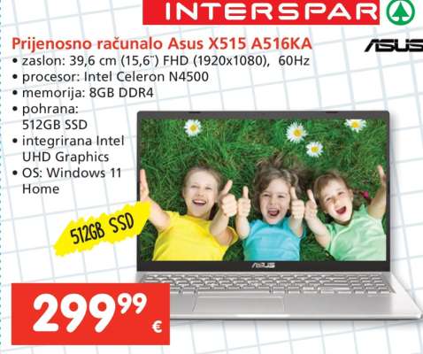 Prijenosno računalo Asus X515 A516KA