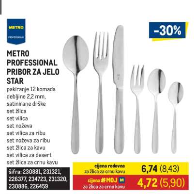 METRO PROFESSIONAL PRIBOR ZA JELO STAR