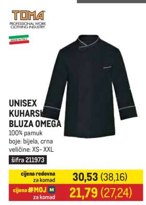 UNISEX KUHARSKA BLUZA OMEGA