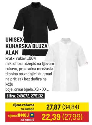 UNISEX KUHARSKA BLUZA ALAN