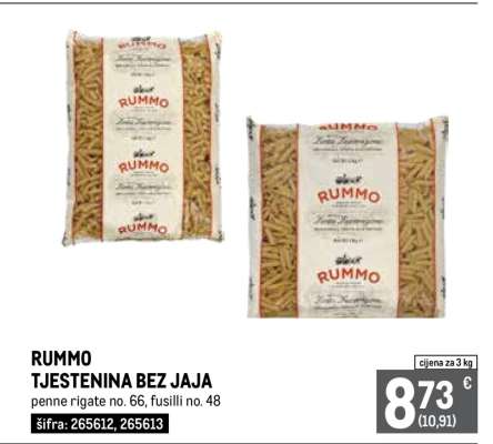 RUMMO TJESTENINA BEZ JAJA