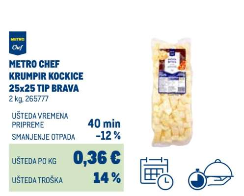METRO CHEF KRUMPIR KOCKICE 25x25 TIP BRAVA